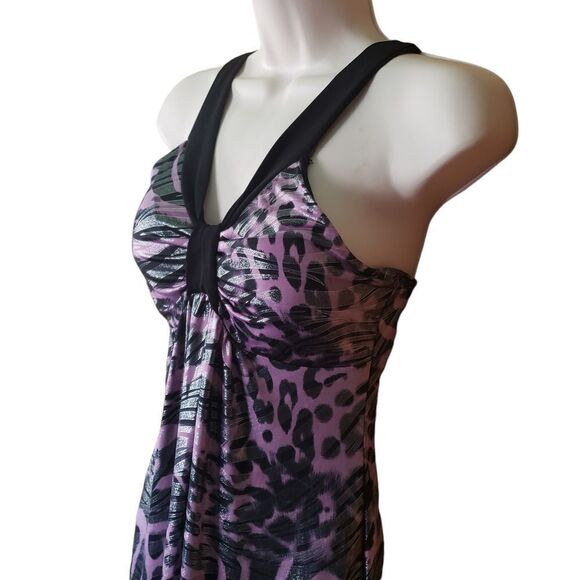 Rue21 Sexy Mini Dress Juniors Size Medium Empire Waist Purple Shimmer Padded - Picture 1 of 7